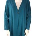 J.Jill  Wearever Collection Womens Size XL Teal Cardigan Sweater Single Button Photo 10