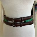 Oscar de la Renta  Vintage Double Buckle Leather Belt , M Photo 0