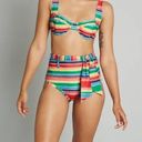 Modcloth  The Greta Plus 1X Yellow Floral High-Waisted Bikini Bottom And Top Photo 0