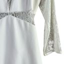 NBD NWT  x Revolve White Lace Long Sleeve Open Back Mini Dress, Size Large Photo 5