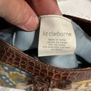 Liz Claiborne  Purse Small Alligator Look Strap Floral Brown Gold Shoulder Bag Photo 6