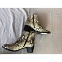 Blondo  Waterproof Elvina Snakeskin Cream Black Ankle Boots Size 8 NWOT Photo 1