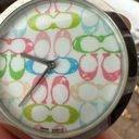 Coach  Swiss watch logo pastel white genuine leather strap water resistant‌‌‌‌ Photo 6