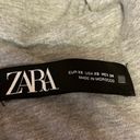 ZARA  Blue Silky Satin Zip Up Activewear Long Sleeve Crop Hooded Bomber Jacket XS Photo 2