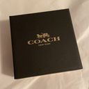 Coach NWT  open circle red stone gold stud pierced earrings in logo gift box Photo 3