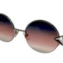 Fendi  Silver Round Blue Ombre Gemstone Jeweled Sunglasses FF 0243/S Photo 0