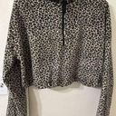 Urban Outfitters  Leopard Print Cropped 1/2 Zip Fleece Pullover size M Photo 0