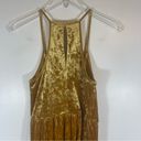 BCBGeneration NWT  Gold Crushed Velvet Racerback Surplice Draped Midi Dress Sz S Photo 9