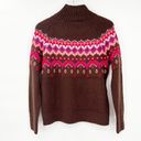 Lou & grey NEW  Fair Isle Turtleneck Sweater XS Brown Photo 2