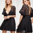 Free People ✨ One Black Bella Notte Mini Dress Eyelet Sleeve✨ Photo 1