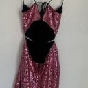 NBD X by  Cindy Strappy Allover Sequin Cutout Mini Dress in Pink Photo 3