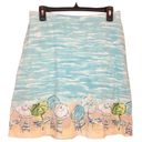 J.Jill  Aegean Beach Ocean Print Pocket Skirt Blue Small Photo 0