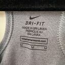 Nike  Dri Fit Sports Bra Removable Pads Grey Black Swoosh Racerback ~ Size M Photo 4