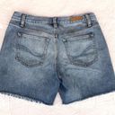 Sanctuary Comfort Rigid High Waisted Hidden Button Fly Raw Hem Denim Shorts Photo 1