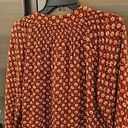 Natalie Martin 💕💕 Long Sleeve Tassel Top ~ Rust Floral Print Large Photo 7