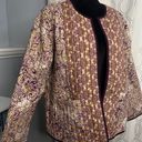 Pattern Quilt Embroidered Jacket Purple Size L Photo 2