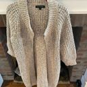 EXPRESS  Design Studio Heavy Knit Cream Colored Open Front Longline Cardigan M Photo 1