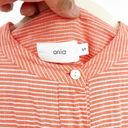 ONIA  Womens Cotton Lagenlook Renee Striped Button Front Shirt Dress Size S Coral Photo 5