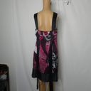 Ted Baker  London Floral Abstract Silk Mini Dress 2 Mod Print Striped Black Pink Photo 5