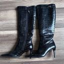 Lauren Ralph Lauren Crocodile heeled boots size 8.5 Black Photo 0