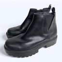 Zodiac  Ankle Booties Size 5 Black Chunky Sole Block Heel Faux Leather Boots Photo 0