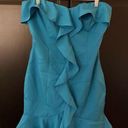 idem Ditto Blue Ruffle Strapless Mini Dress Photo 0