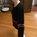 Heart and Hips Black Crop Top Sweater with Red, White & Blue Trim, size M Photo 1