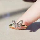 18K Gold Plated Adjustable Gold Butterfly Ring for Women Photo 0