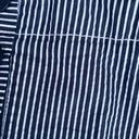 Talbots Petites Searsucker Skirt Navy Blue White Nautical Buttons Womens 12P Photo 12