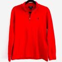 Polo  Ralph Lauren Pullover Sweater L 14-16 Red Valentine Quarter Zip Cotton Photo 0