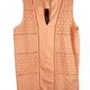 August Silk  Medium Top Orange Peach Eyelet Embroidered Sleeveless Tunic 840 Photo 9