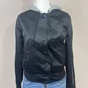 American Eagle  Outfitters Jacket Womens Medium Black Utility Bomber Hooded Photo 0