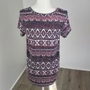 Absolutely Famous  Aztec Print Short Sleeve Top Size M Photo 3