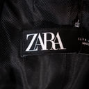 ZARA NEW  Satin Trim Solid Black One Button Structured Blazer Jacket Small Photo 1