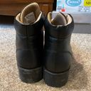 American Eagle  Womens Size 8 Faux Leather Boots Black Lace Up Lug Sole Photo 2