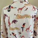 Jungle Animals Women's short Sleeve Collared Blouse or Shirt Size XL Brown Photo 7