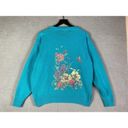 Eddie Bauer Vintage Sweater  Knit Womens Pullover Garden Spring Blue‎ Size Medium Photo 3