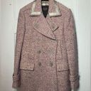 Coach | Wool Blend Tweed Peacoat Satin Detail Pink Beige Sz 4 Photo 0