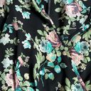 Iris Boho Black Floral Romper With Pockets Size Large Photo 10