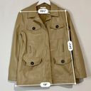 Topshop  Women’s Long Sleeve Faux Leather Jacket Tan Size 4 FLAW Photo 6