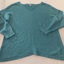 L.L.Bean  Women's 2X Long Sleeve Cotton Knit Pullover Sweater V-neck Cotton Photo 6