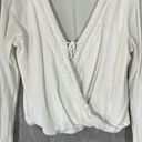 Hollister  California Long Sleeve White Tie Front Blouse | Size Large Photo 1