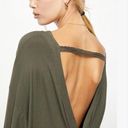 Free People Shimmy Shake Top XS Low Open Back Army Green Slouchy Dolman Boho Photo 3