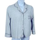 Rae Dunn  Dream Gray Long Sleeve Button Down Pajama Shirt Size Large Photo 3