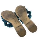 Rothy's Rothy’s Teal Blue Fringe Triple Band Sandals 8.5 Photo 5