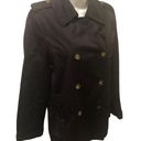 Coach  Short Double Breasted Trench Coat Sz. M Black Pockets Flawed Belt MIA Photo 2