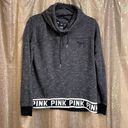 PINK - Victoria's Secret  cowl neck black/gray sweatshirt, size XS Photo 0