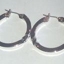 Monet  Vintage Silver Tone Twisted Hoop Classic Boho Pierced Earrings Photo 3