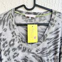 Rebecca Taylor Leopard Ruched Bodycon Mini Jersey Dress Gray Women's Size L Photo 5