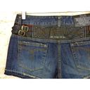 Connecters Japan Y2K VTG Womens Denim Shorts Leather Studs Sz M Punk Grunge RARE Size M Photo 7